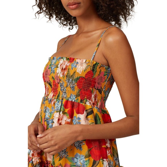 Nicholas Prairie Dress Smocked Floral Multicolor 18 - Picture 2 of 14